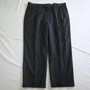 Austin Reed 38x30 Gray Windowpane Flannel Wool Pleated Cuffed Mens‎ Dress Pants